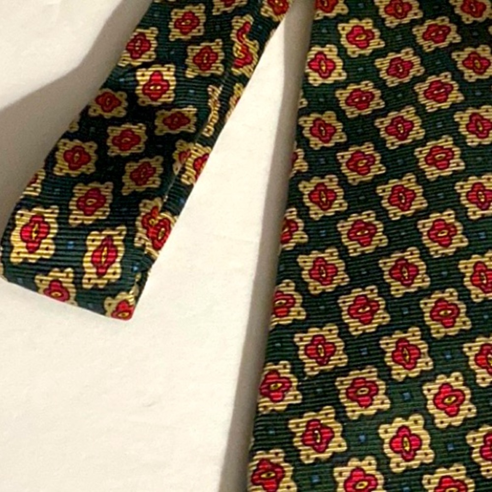 POLO by RALPH LAUREN TIE, Vintage, Floral, Handmade in USA, Imported silk - Picture 5 of 11